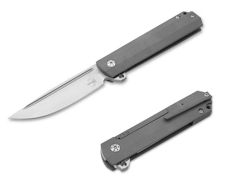 Boker Plus Atlas Pocket Knife 2.64 Stainless Steel Blade, Brass Handle -  KnifeCenter - 01BO853
