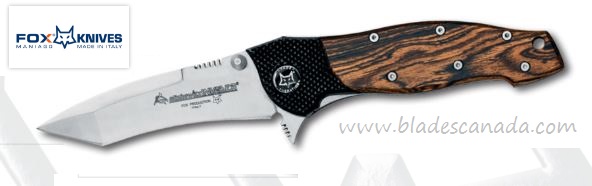Fox Italy Elishwitz Flipper Folding Knife, 440C, Bocote Wood, FX-459B - Click Image to Close