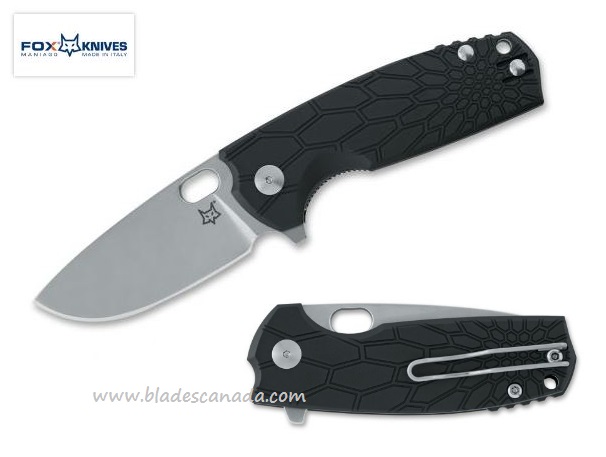 Fox Italy Vox Core Flipper Folding Knife, N690, FRN Black, FX-604 - Click Image to Close