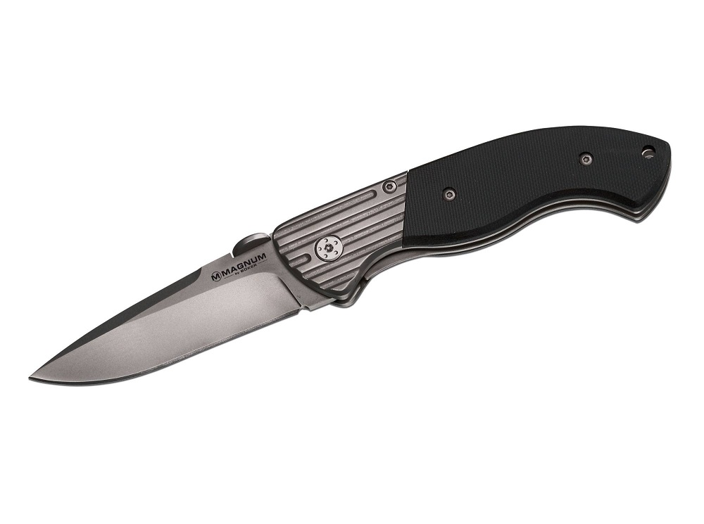 Boker Magnum Discus Folding Knife, 440, G10 Black, 01SC329 - Click Image to Close