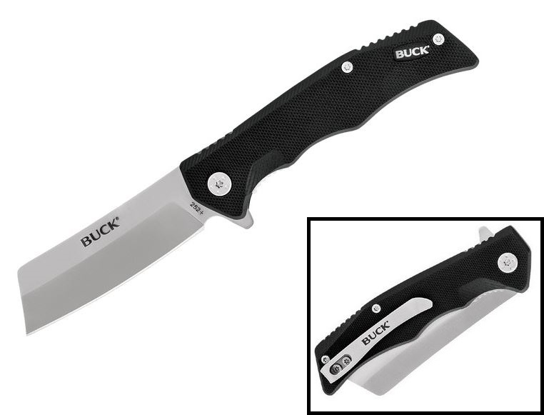 Buck Trunk Flipper Folding Knife, G10 Black, 0252BKS - Click Image to Close