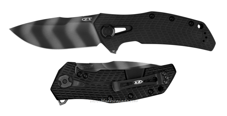 Zero Tolerance 0308BLKTS Flipper Framelock Knife, CPM 20CV Tiger Stripe, G10/Titanium