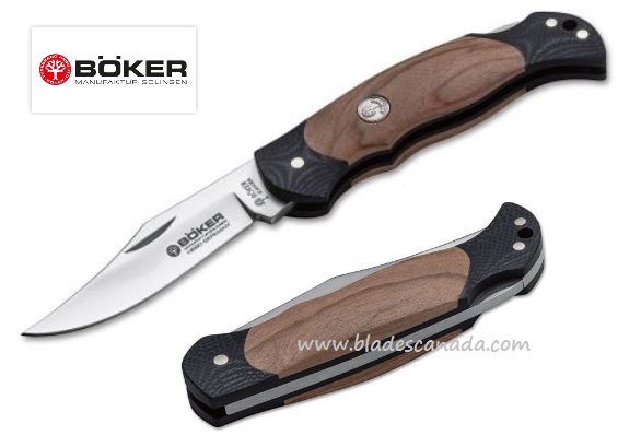 Boker Germany Boy Scout Folding Knife, N690, Olive Wood/G10, 112410 - Click Image to Close