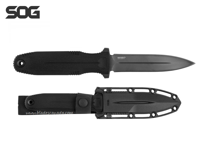 SOG Pentagon FX Fixed Blade Knife, S35VN Black, G10 Black, 17-61-01-57