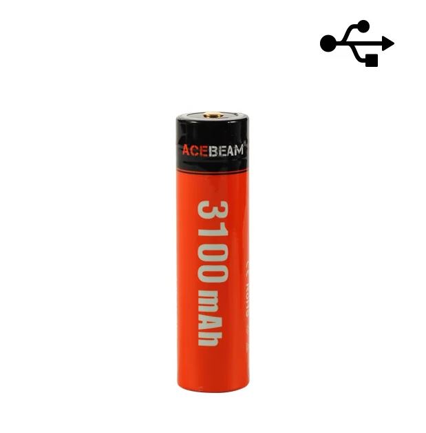 Acebeam 18650 USB Rechargeable Battery - 10A - 3100mAh