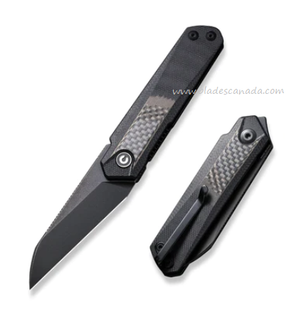 CIVIVI Ki-V Plus Flipper Folding Knife, Nitro-V Black SW, G10/Carbon Fiber, C20005B-3