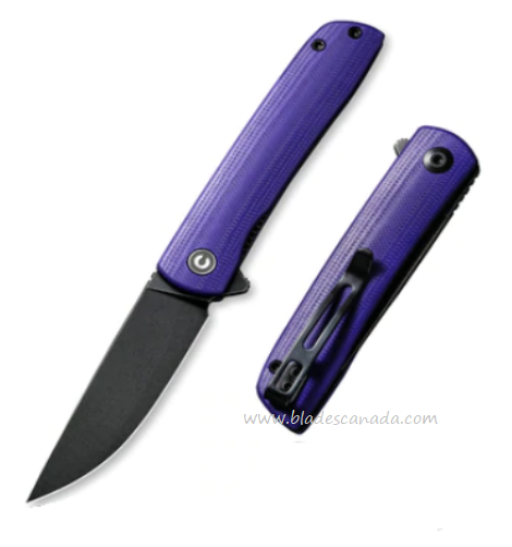 CIVIVI Bo Flipper Folding Knife, Nitro-V Black SW, G10 Purple, C20009B-5
