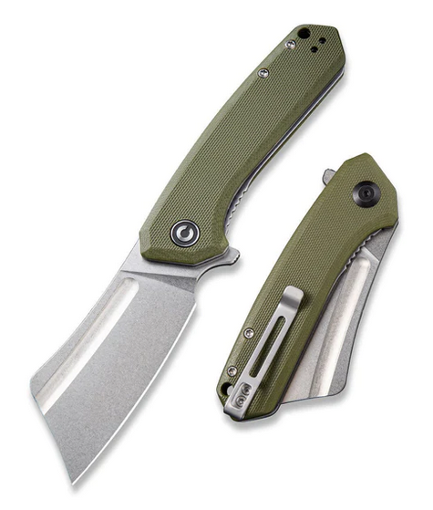CIVIVI Mini Bullmastiff Flipper Folding Knife, G10 OD Green, 2004A