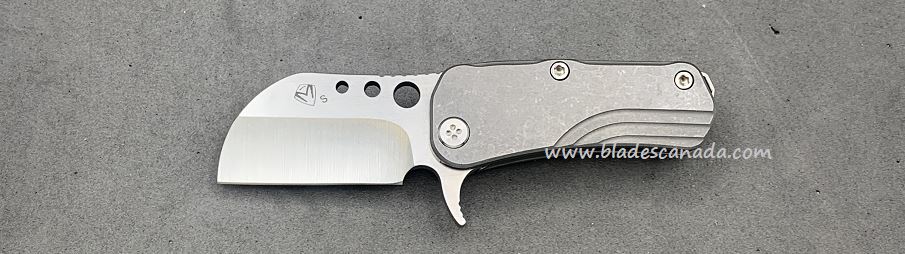 Medford Chunky Monkey Mini Framelock Folding Knife, S35VN Tumble, Titanium Tumble - Click Image to Close