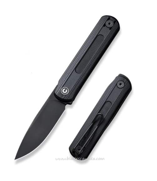 CIVIVI Foldis Slipjoint Flipper Knife, Nitro-V Black SW, G10 Black, C21044-3