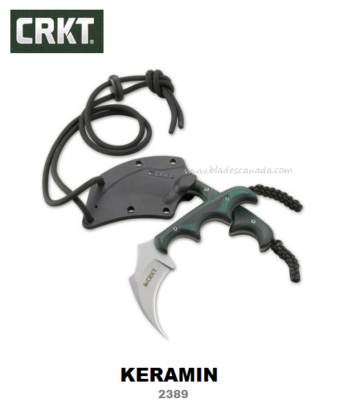CRKT Keramin Fixed Blade Neck Knife, Hard Sheath, 2389