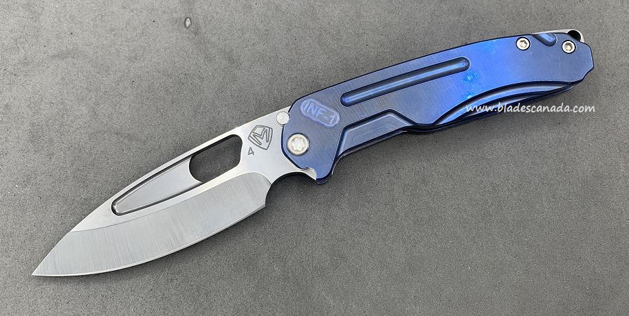 (Discontinued) Medford Infraction Framelock Folding Knife, S45VN, Titanium Blue Ano - Click Image to Close
