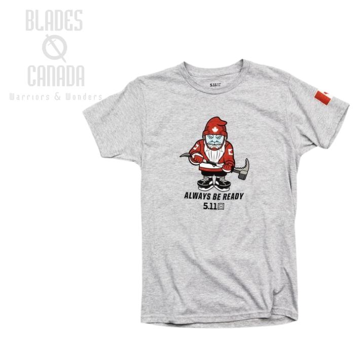 5.11 Hockey Breacher Gnome T-Shirt - Heather Grey [Clearance Size Large]