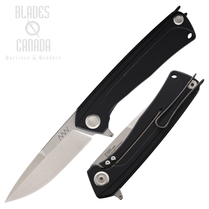 Acta Non Verba Flipper Framelock knife, N690 SW, Titanium Black, ANVZ100003