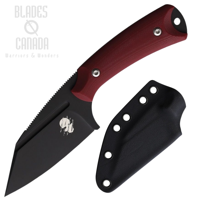 Akeron La Sanction by Bastinelli Fixed Blade Knife, N690 Black SW, G10 Red, AKN002RD