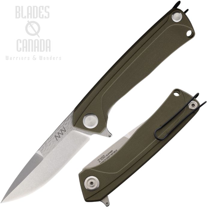 Acta Non Verba Z100 Flipper Folding Knife, Sleipner SW, G10 Olive, ANVZ100-013 (image for) Acta Non Verba Z100 Flipper Folding Knife, Sleipner SW, G10 Olive, ANVZ100-013