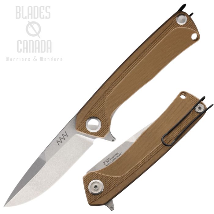 Acta Non Verba Z100 Flipper Folding Knife, Sleipner SW, G10 Coyote, ANVZ100-012 (image for) Acta Non Verba Z100 Flipper Folding Knife, Sleipner SW, G10 Coyote, ANVZ100-012
