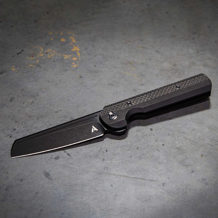 Arcform Slimfoot Framelock Folding Knife, M390 Black, Titanium Black/Carbon Fiber, ARC-0007