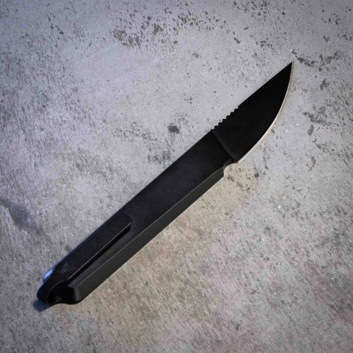 Arcform Alt:Cut Minimal Fixed Blade Knife, S35VN Black Straight Back, Titanium Black, ARC-0168B