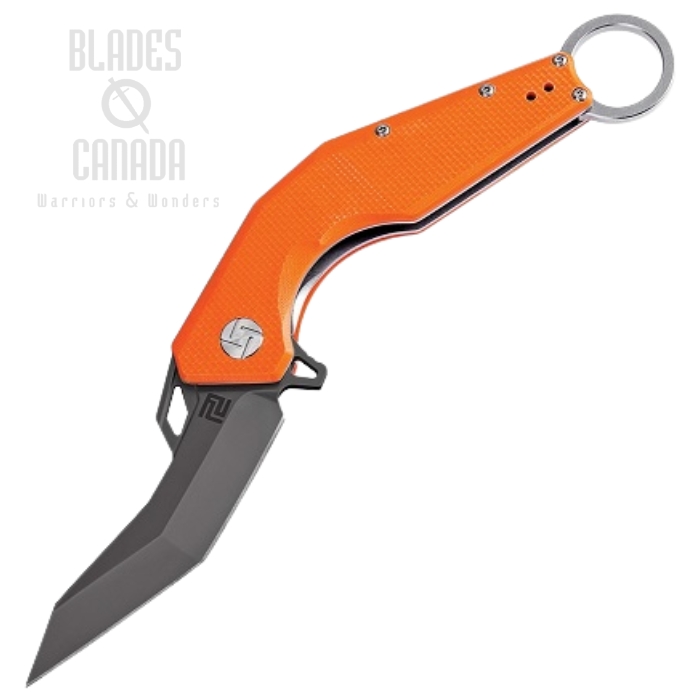 Artisan Cutlery Cobra Flipper Folding Knife, D2, G10 Orange, 1811PBOEF (image for) Artisan Cutlery Cobra Flipper Folding Knife, D2, G10 Orange, 1811PBOEF