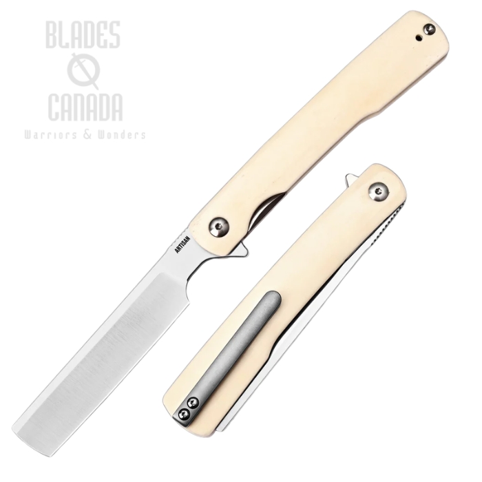 Artisan Cutlery Orthodox V2 Flipper Folding Knife, S45VN Sand Polish, Bovine Bone, 1883G-BB (image for) Artisan Cutlery Orthodox V2 Flipper Folding Knife, S45VN Sand Polish, Bovine Bone, 1883G-BB