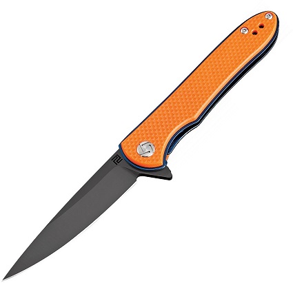 Artisan Cutlery Shark Flipper Folding Knife, D2, G10 Orange, 1707P-BOE