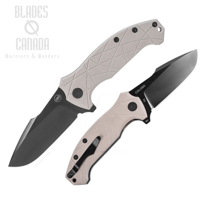 Amare Coloso Flipper Folding Knife, D2, G10 Light Tan, AMR201902 (image for) Amare Coloso Flipper Folding Knife, D2, G10 Light Tan, AMR201902