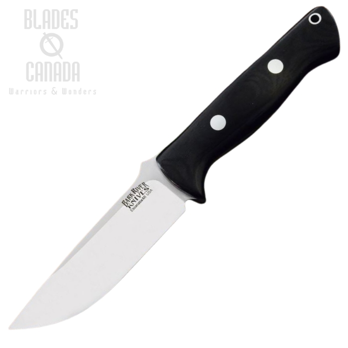 Bark River Bravo 1 Fixed Blade Knife, A-2 Steel, Black Micarta, BA111MBC