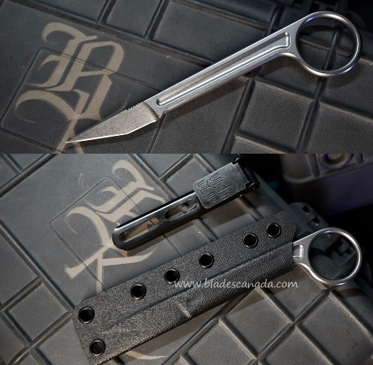 Bastinelli Creations Picoeur Finger Ring Fixed Knife, Stonewash, BC-07SW