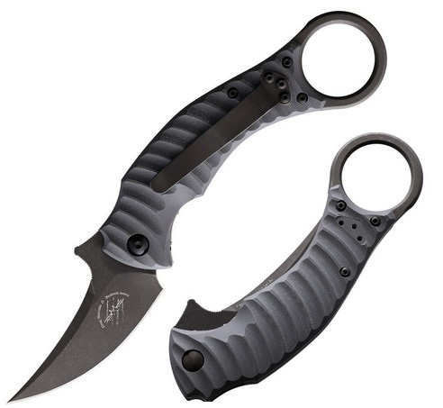 Bastinelli Creations Mako Karambit Folding Knife, N690 Plain Edge, G10 Grey, BC-06 (image for) Bastinelli Creations Mako Karambit Folding Knife, N690 Plain Edge, G10 Grey, BC-06