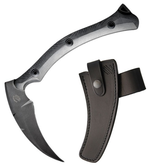 Bastinelli Creations Reaper Tac, N690, G10, Leather Sheath, BC-02CKB (image for) Bastinelli Creations Reaper Tac, N690, G10, Leather Sheath, BC-02CKB