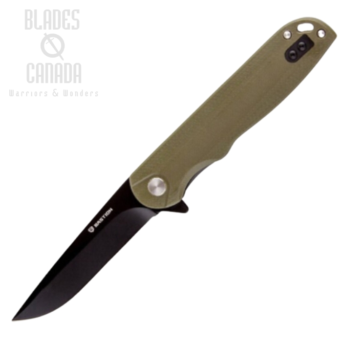 Bastion Craft Flipper Folding Knife, D2 Black, G10 OD Green, BSTN2373