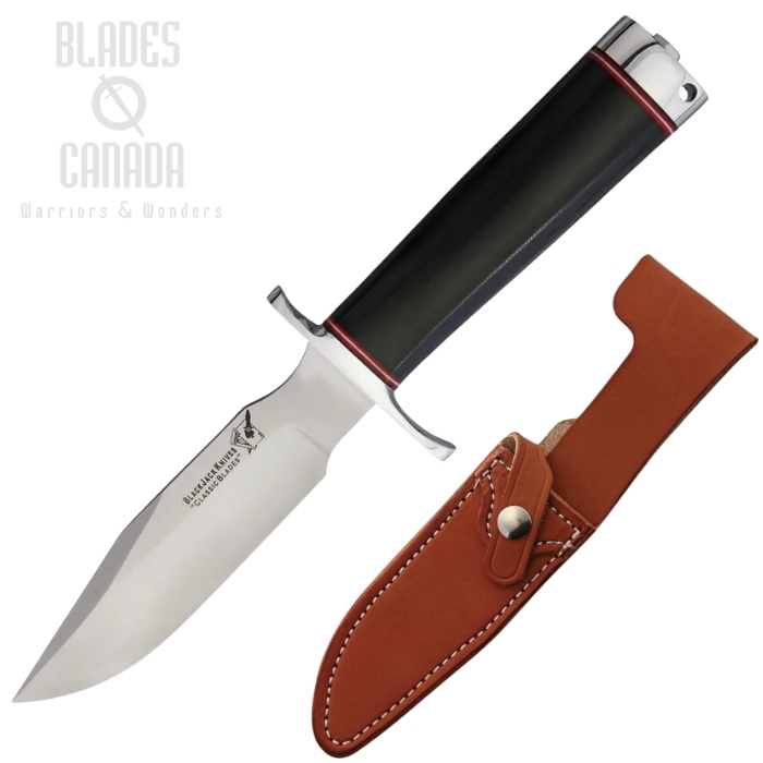 Blackjack Classic Model 5 Fixed Blade Knife, A2 Satin, Micarta Black, Leather Sheath, BCB5BM Blackjack Classic Model 5 Fixed Blade Knife, A2 Satin, Micarta Black, Leather Sheath, BCB5BM