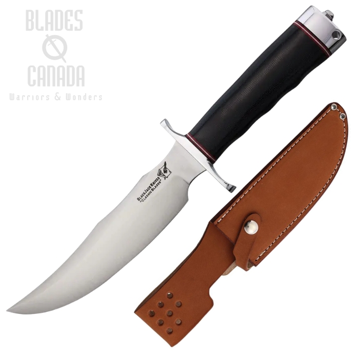 Blackjack Model 4 Fixed Blade Knife, Stainless Satin, Micarta Black, Leather Sheath, BCBMK4MBC Blackjack Model 4 Fixed Blade Knife, Stainless Satin, Micarta Black, Leather Sheath, BCBMK4MBC