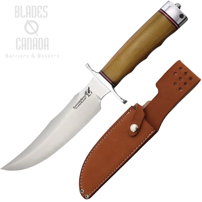 Blackjack Model 4 Fixed Blade Knife, Stainless Satin, Micarta Natural, Leather Sheath, BCBMK4MNC (image for) Blackjack Model 4 Fixed Blade Knife, Stainless Satin, Micarta Natural, Leather Sheath, BCBMK4MNC