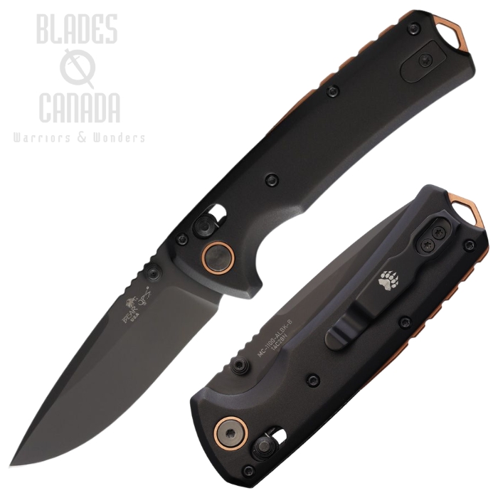 Bear & Son Nekama II Slide Lock Folding Knife, 14C28N Black, Aluminum Black, MC-1100-ALBK-B (image for) Bear & Son Nekama II Slide Lock Folding Knife, 14C28N Black, Aluminum Black, MC-1100-ALBK-B