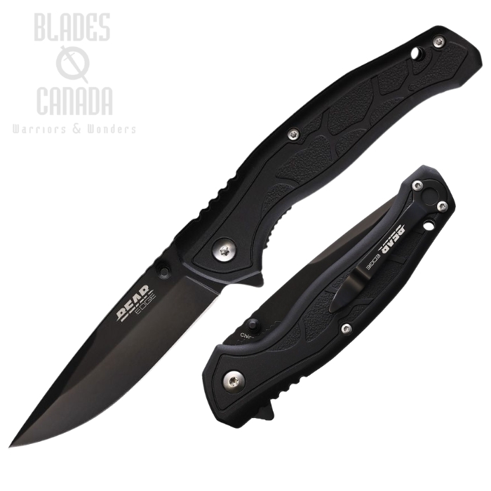 Bear & Son Brisk 2.0 Flipper Folding Knife, Assisted Opening, 440 Black, Zytel Black, BC61541