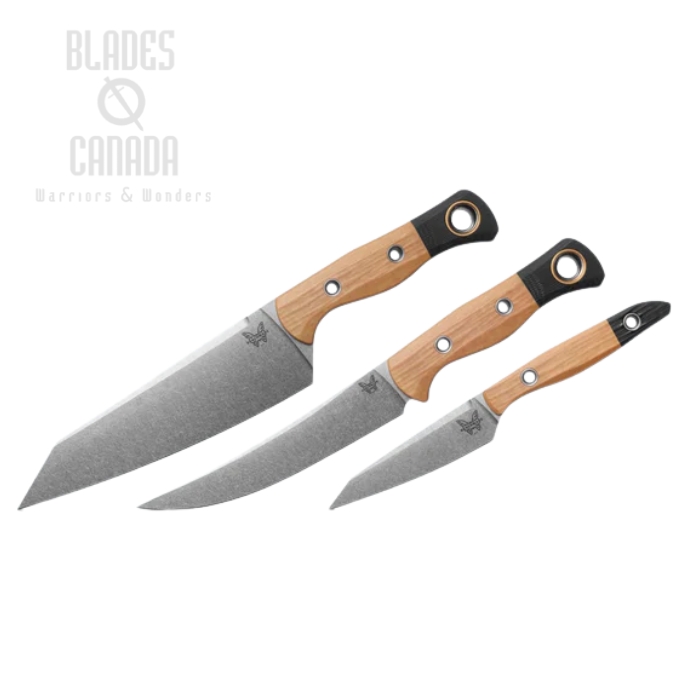 Benchmade 3 Piece Kitchen Knife Set, CPM-154 Black, Richlite Maple/G10 Black, 4005-02 (image for) Benchmade 3 Piece Kitchen Knife Set, CPM-154 Black, Richlite Maple/G10 Black, 4005-02