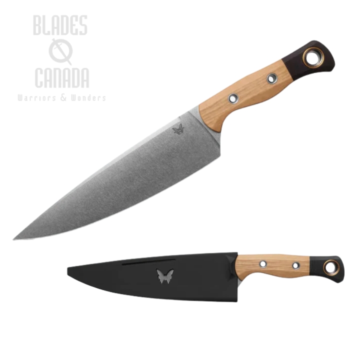 Benchmade Chef Knife, CPM-154 Satin 8", Richlite Maple/G10 Black, 4025-02 (image for) Benchmade Chef Knife, CPM-154 Satin 8", Richlite Maple/G10 Black, 4025-02