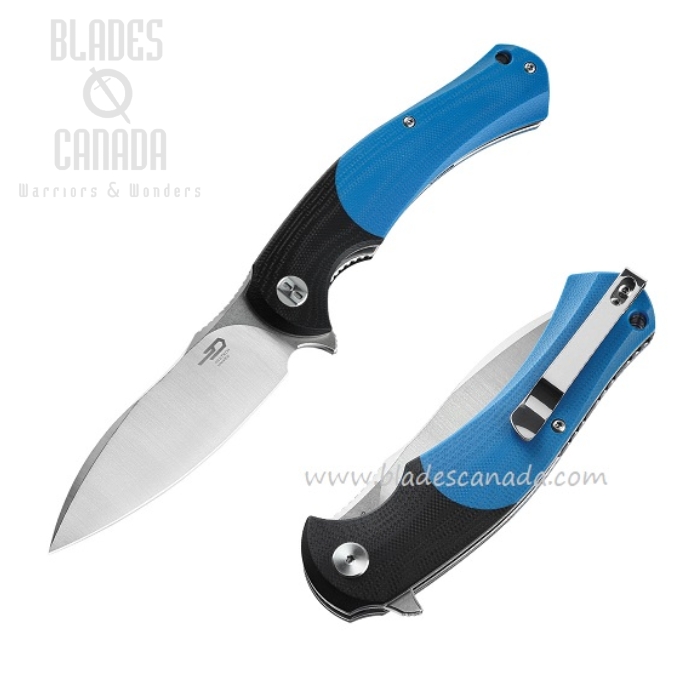 Bestech Penguin Flipper Folding Knife, D2, G10 Blue, BG32B