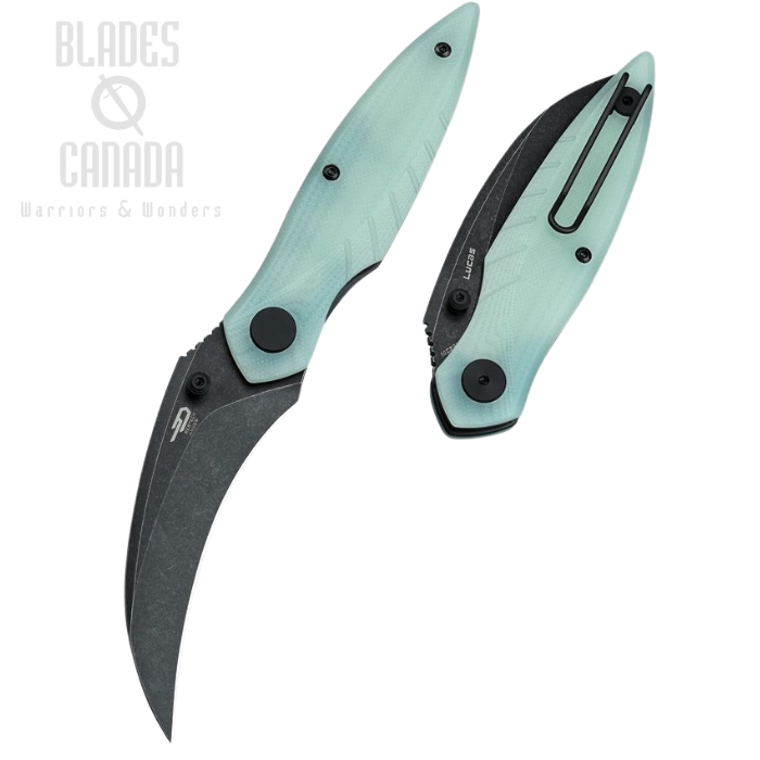 Bestech Mantidae Folding Knife, 14C28N Black SW, G10 Jade, BG60C