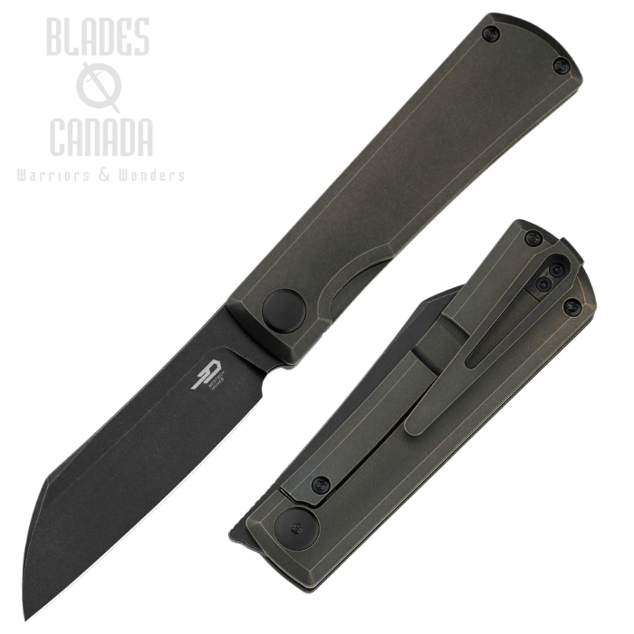 Bestech Bruv Flipper Framelock Knife, M390 Black, Titanium Black Bronze, BT2401B