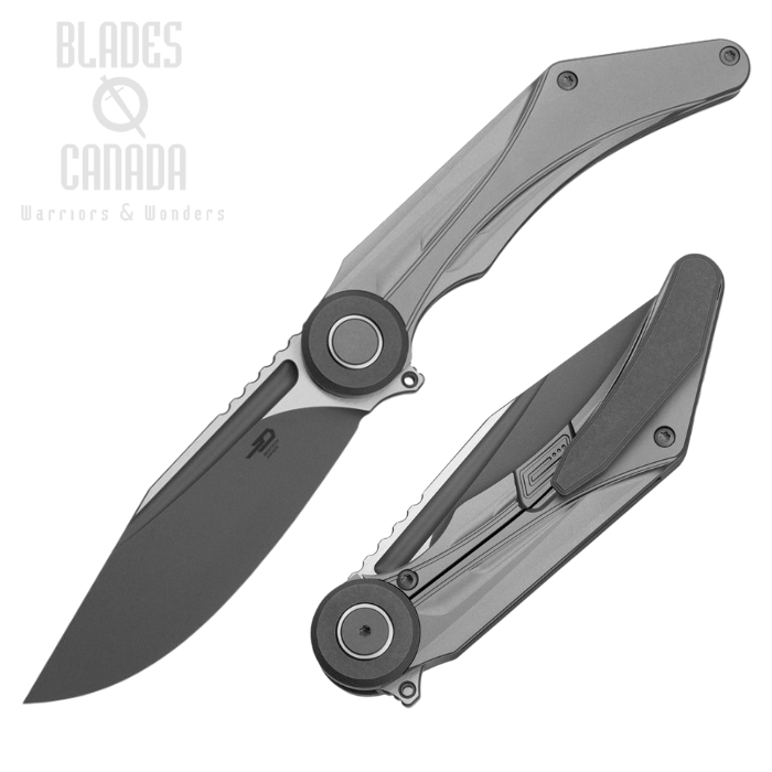 Bestech Seraph Flipper Framelock Knife, M390 Bead Blast/Satin, Titanium Grey, BT2403A