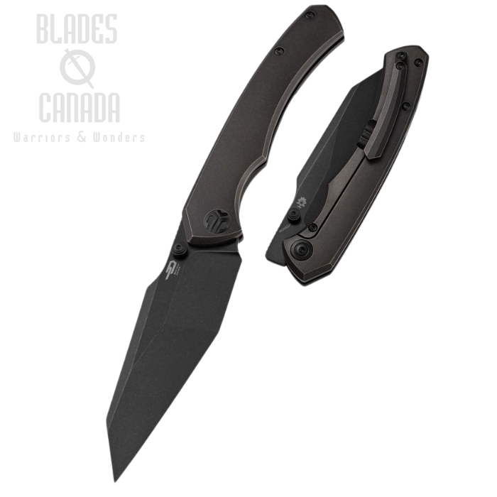 Bestech Clastic Framelock Folding Knife, MagnaCut Black, Titanium Black Bronze, BT2407B