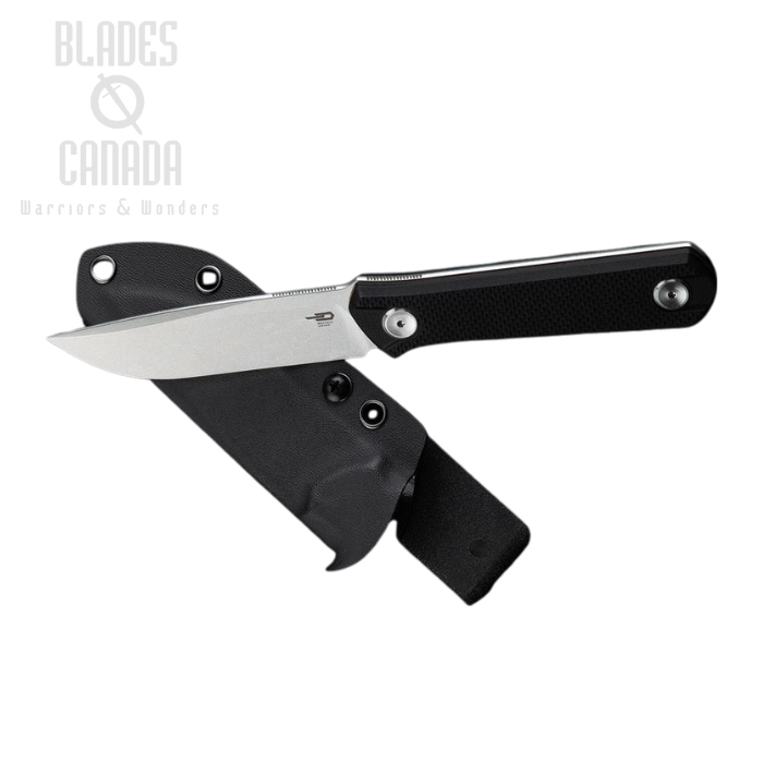 Bestech Hedron Fixed Blade Knife, D2, G10 Black, Kydex Sheath, BFK02A