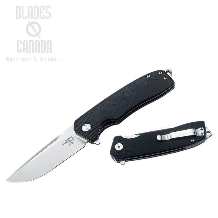 Bestech Lion Flipper Folding Knife, D2 Two-Tone, G10 Black, BG01A