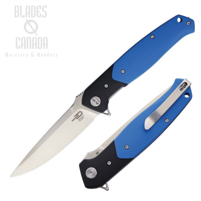 Bestech Swordfish Flipper Folding Knife, D2, G10 Blue/Black, BG03D