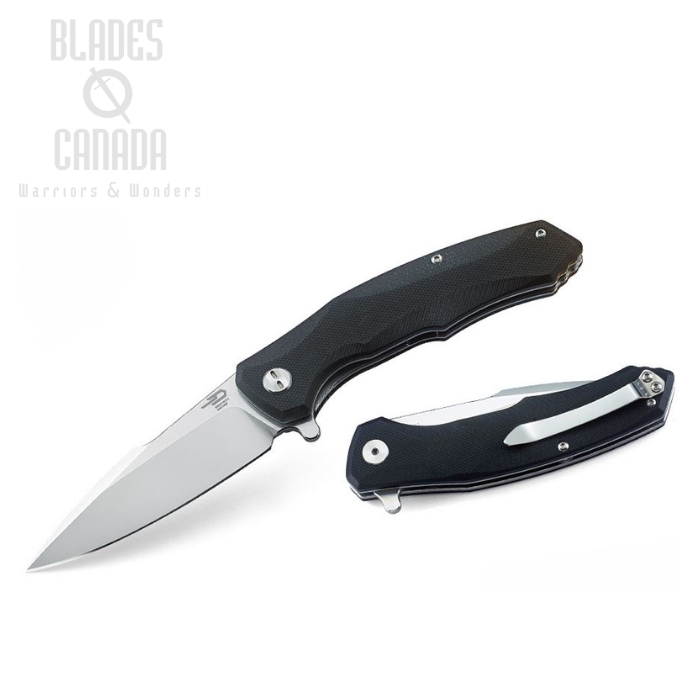 Bestech Warwolf Flipper Folding Knife, D2 Two-Tone, G10 Black, BG04A