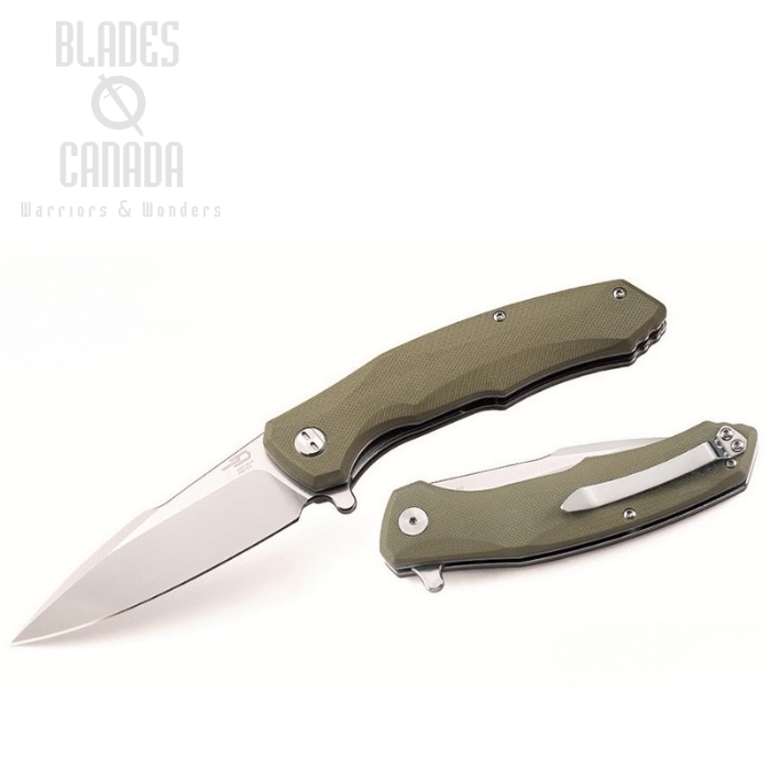 Bestech Warwolf Flipper Folding Knife, D2 Two-Tone, G10 Tan, BG04C