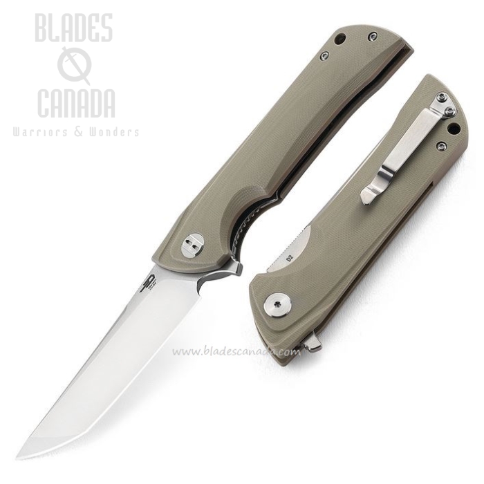 Bestech Paladin Flipper Folding Knife, D2 Tanto Two-Tone, G10 Tan, BG16B-1